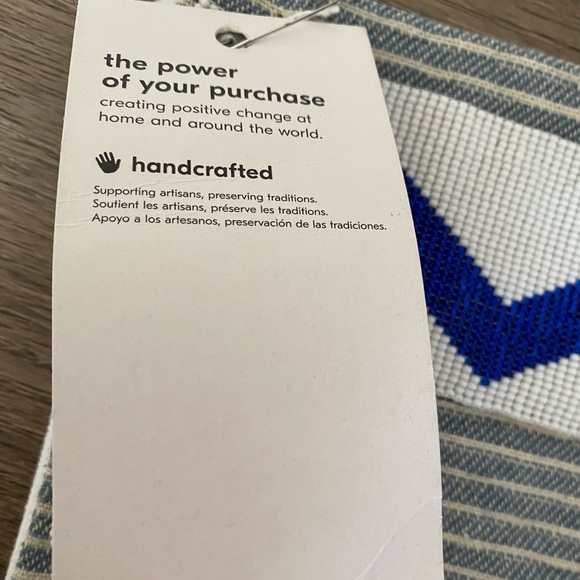 West Elm Roar + Rabbit Hand Beaded Pillow Covers Blue White Pink 17x17 Accent - Picture 6 of 9